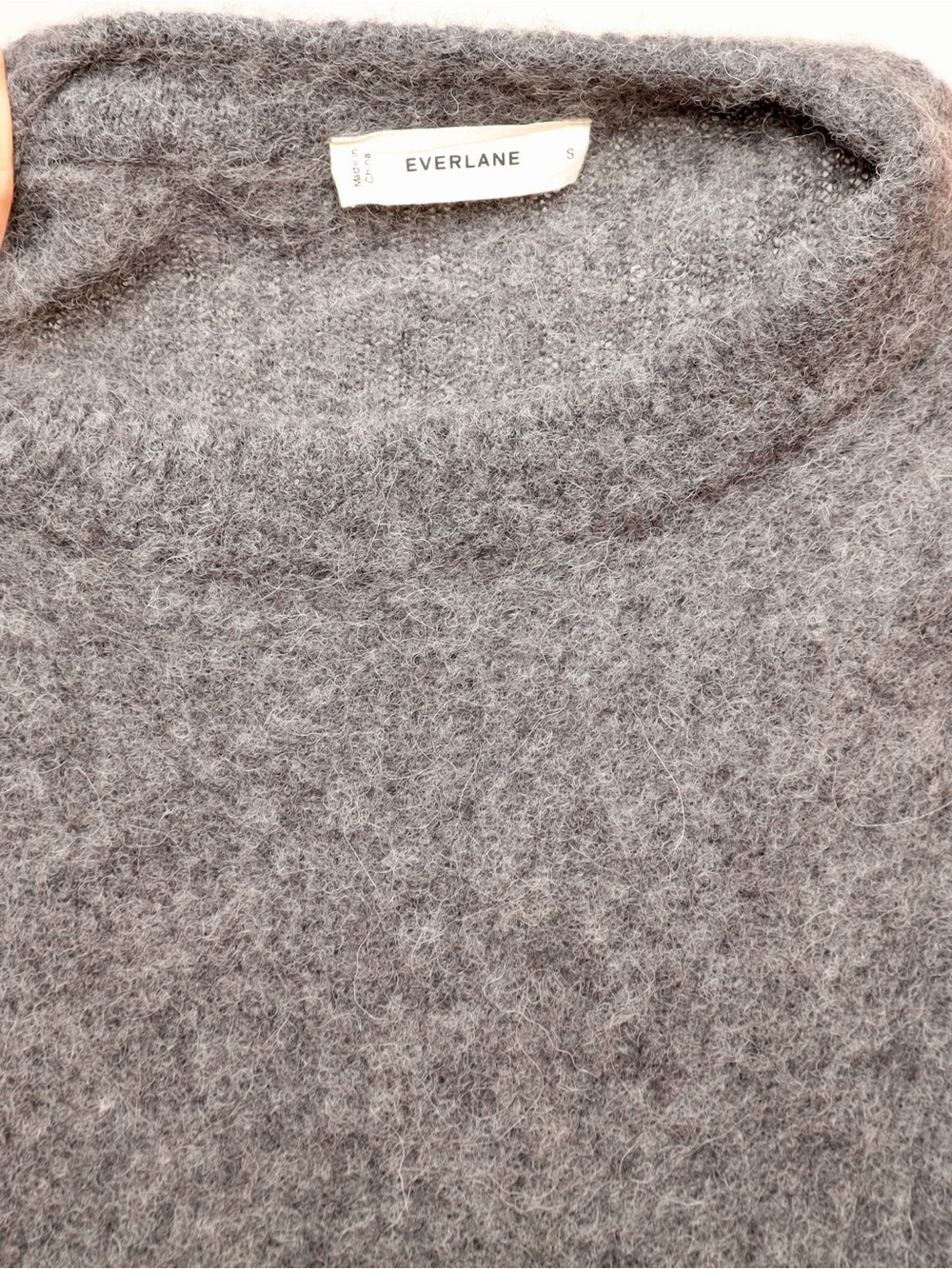 Everlane Oversized Alpaca Wool Crewneck Sweater Heather Charcoal Gray - Picture 5 of 6